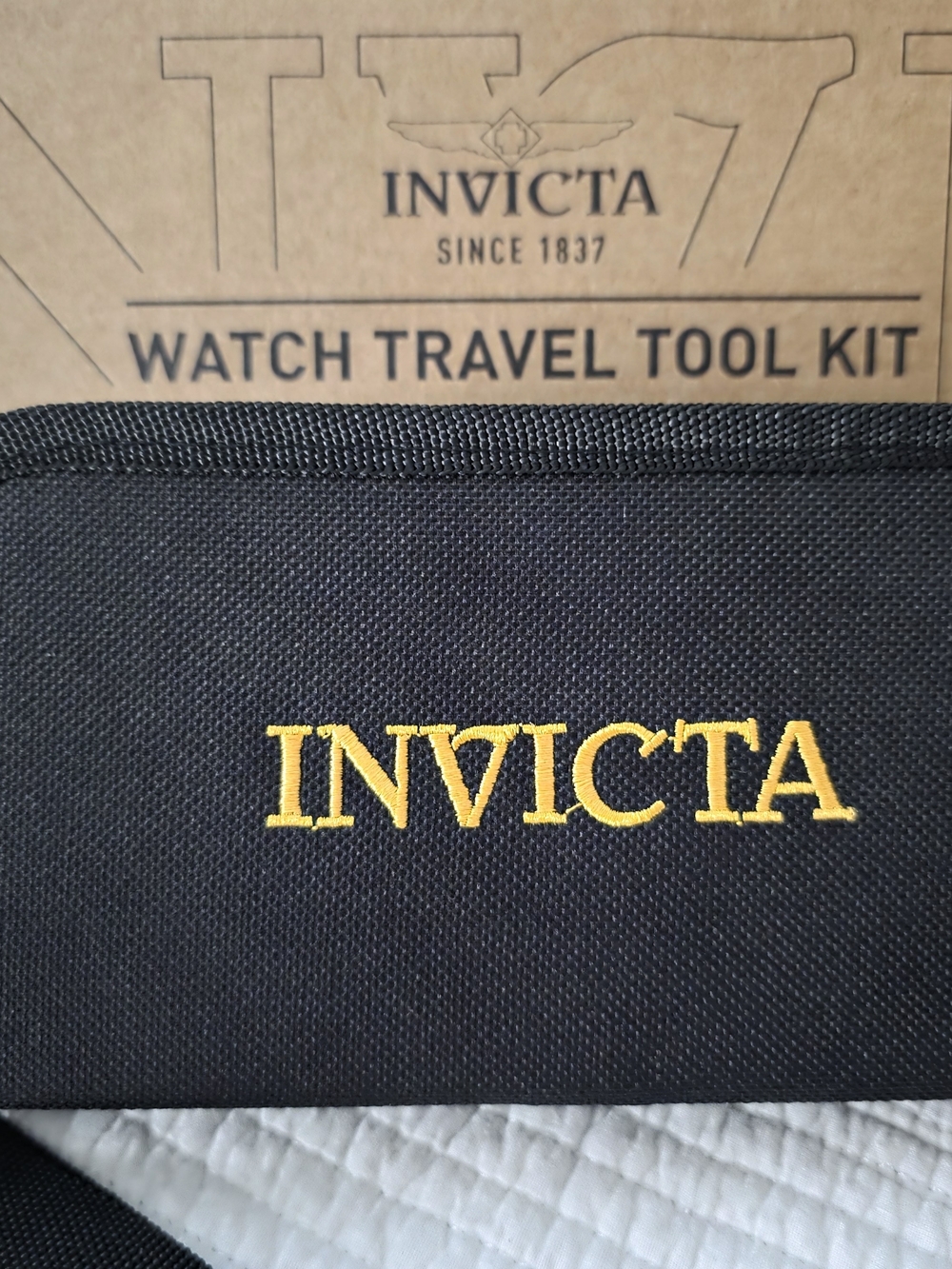 Invicta Watch Travel Tool Kit Black with Yellow Logo